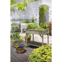 Vegtrug Kruidentafel 58 × 78 × 80 Cm - Grijs -Buitentuinwinkel 1540756750 1 600