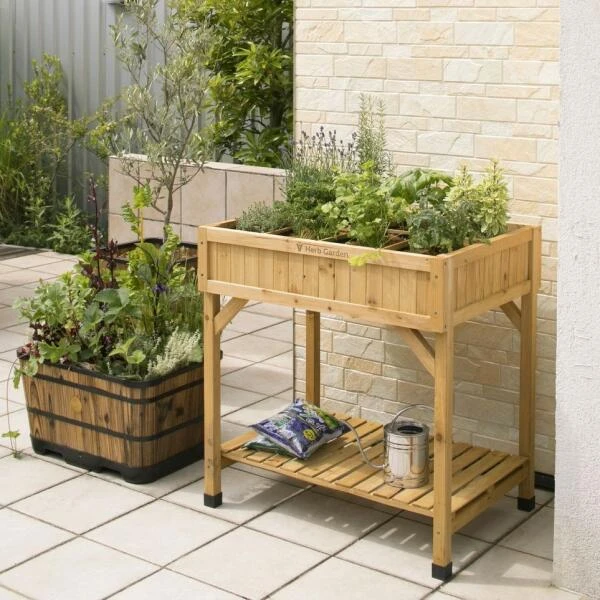 Vegtrug Kruidentafel 58 × 78 × 80 Cm - Naturel 6 Vegtrug Kruidentafel 58 × 78 × 80 Cm - Naturel - Afbeelding 4